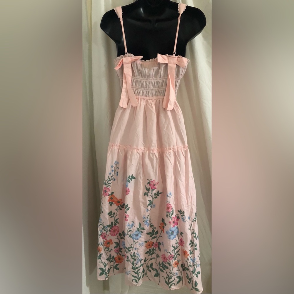 Trixxi floral hem smocked bodice bow strap garden dress size medium brand new - Picture 1 of 16